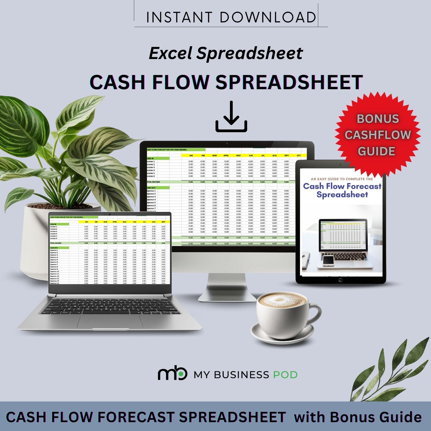 Cash Flow Forecast – Excel Spreadsheet template, Money tracker, Cashflow Prediction, Cash flow, Forecast,Excel, Money, Cash Prediction, Cash