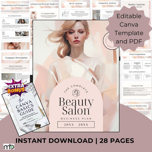 Beauty Salon Business Plan, Beauty Salon Template, Beauty Business, Cosmetic Business, Makeup Business, Business Plan Template, Hair Salon