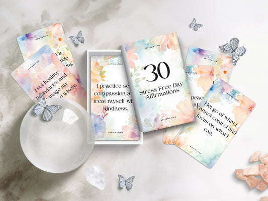 Stress Free Day Affirmations Stress Relief Cards Destress Positive mindset Self care Motivational Mindfulness tools Daily Affirmation deck