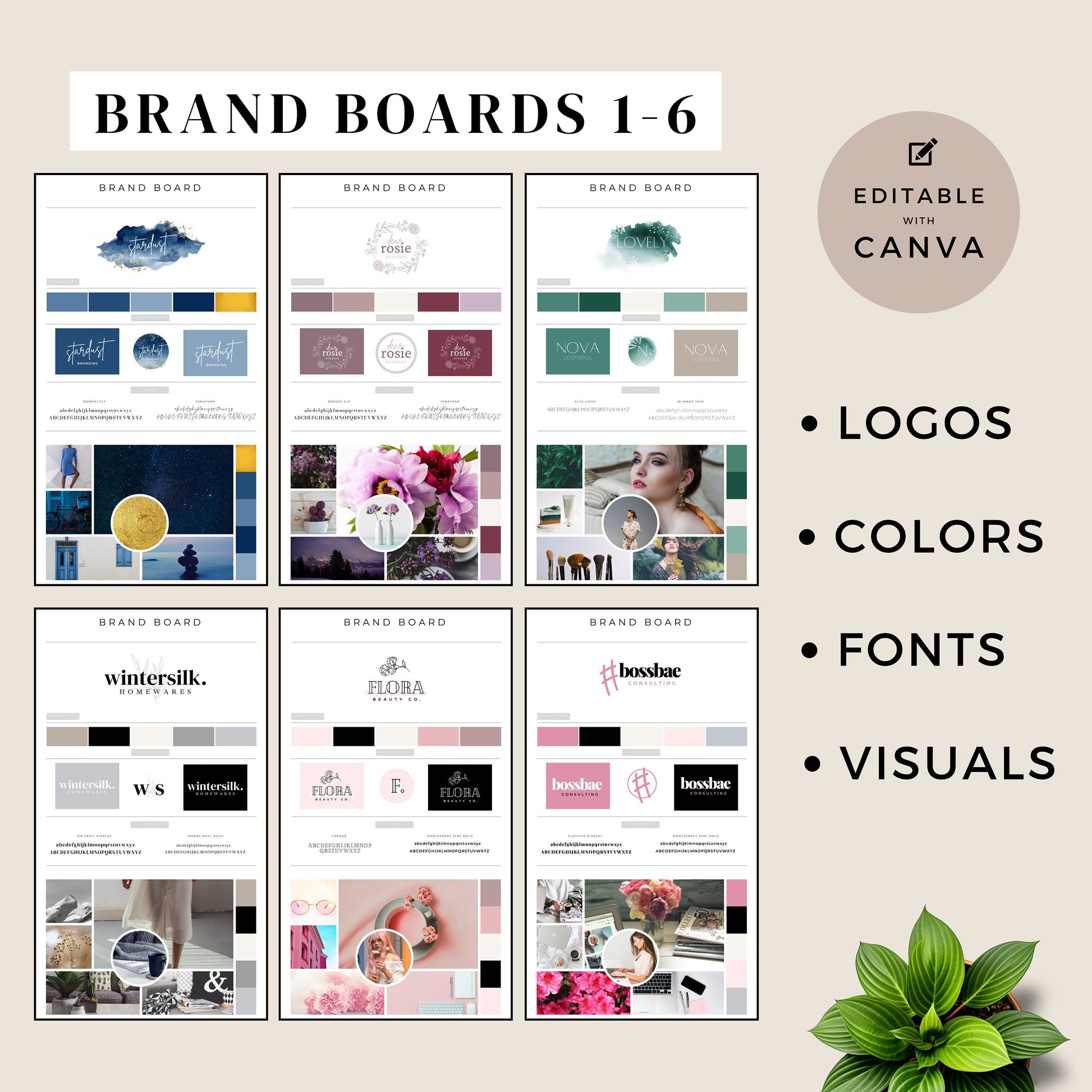 Branding Boards, Toolbox, Logo Design and Brand, Logos, Visual Identity pack, color palette, colors, graphics, Business Branding, board, kit