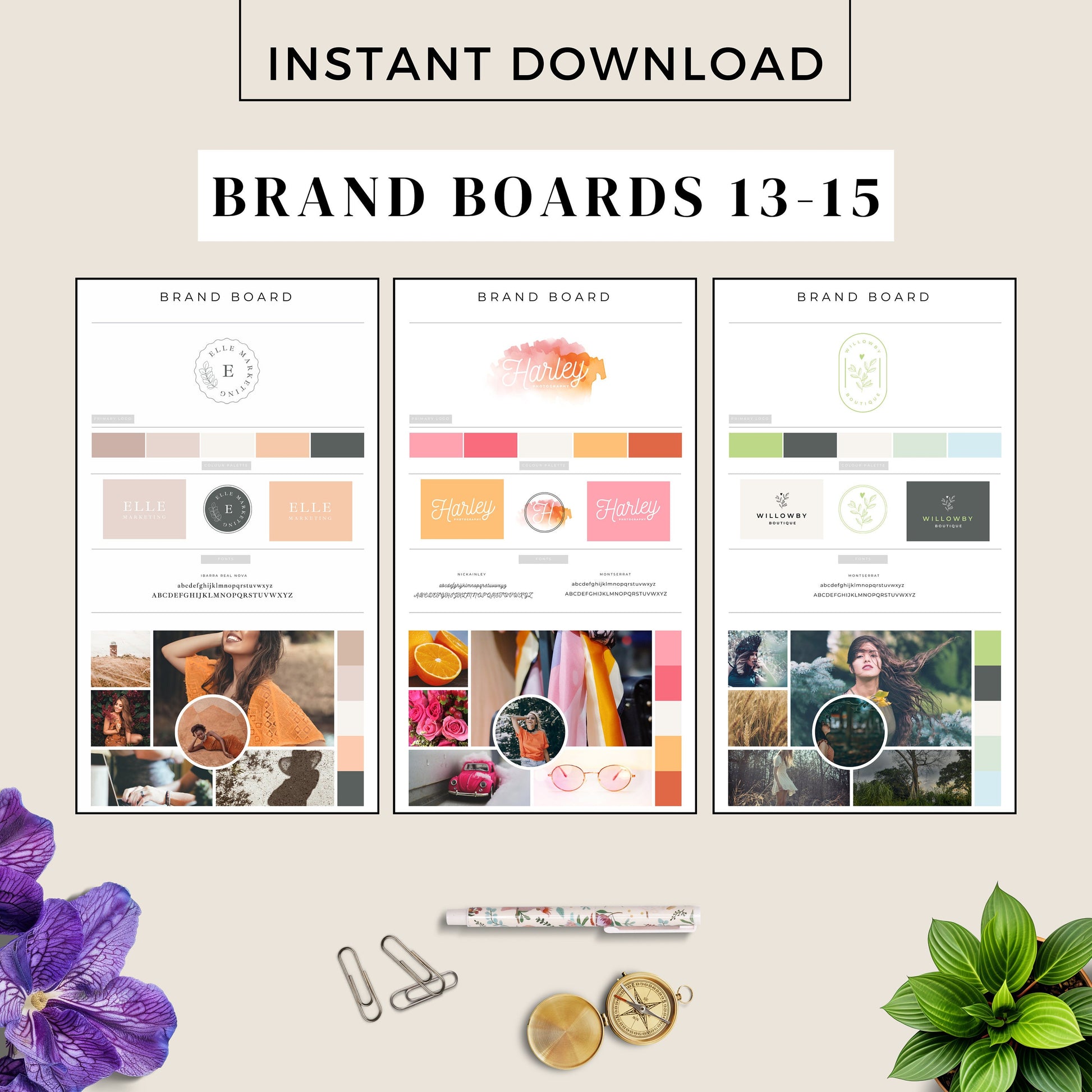 Branding Boards, Toolbox, Logo Design and Brand, Logos, Visual Identity pack, color palette, colors, graphics, Business elements, tools, kit