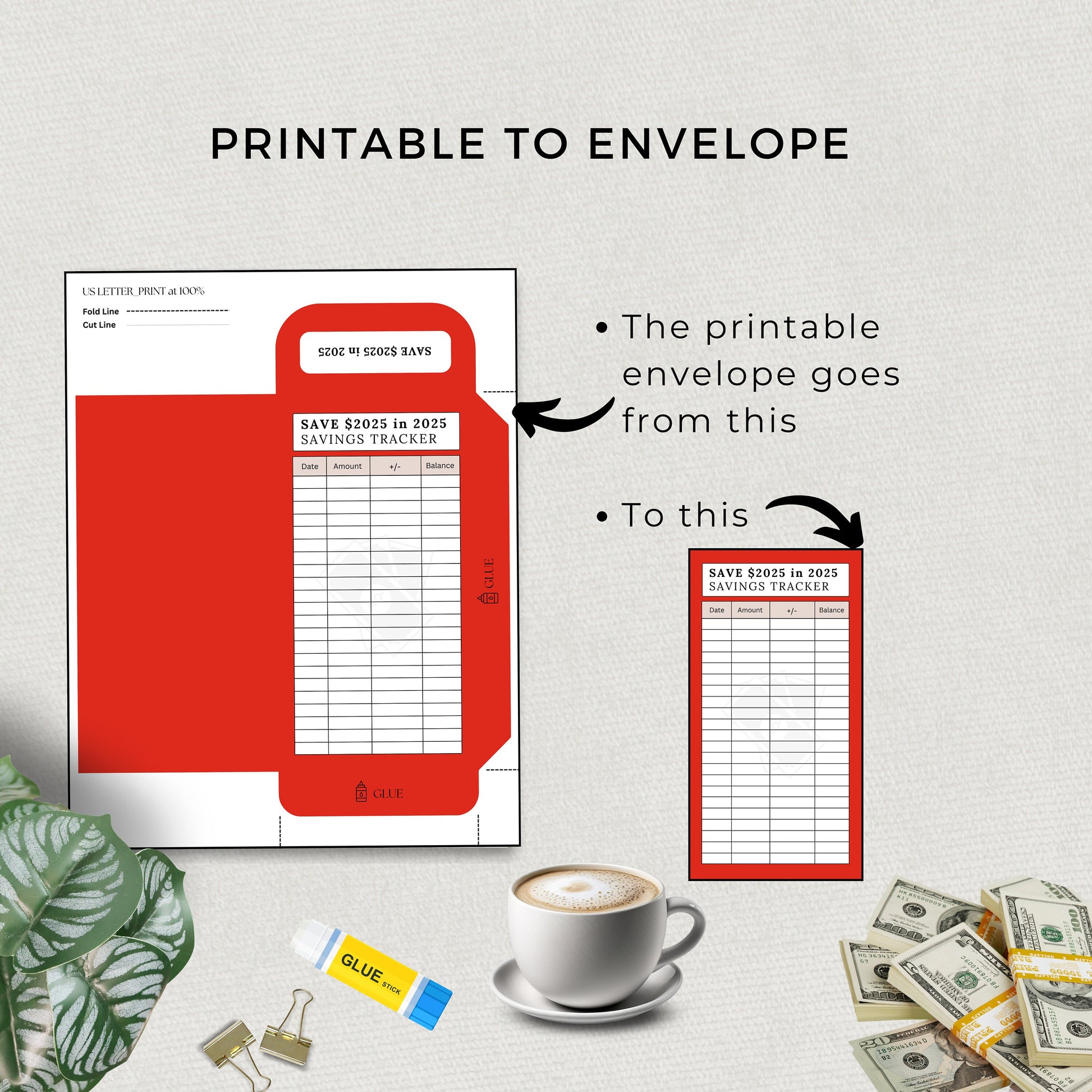 Printable Savings Tracker, Save 2025 in 2025, Financial Goals, Template, Saving Challenge Bundle, Organizer, Envelope, Goal, Money, Budget