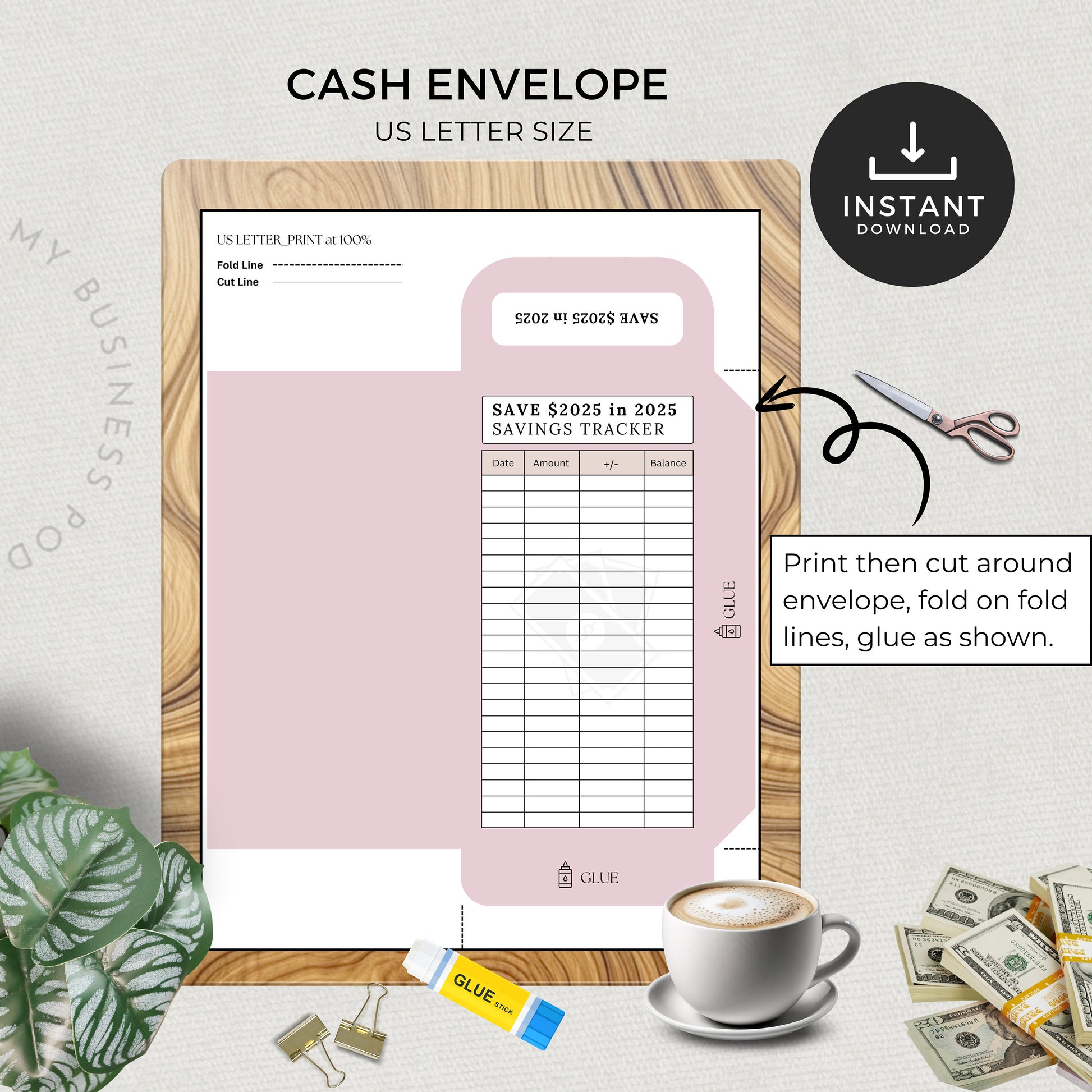 Printable Savings Tracker, Save 2025 in 2025, Financial Goals, Template, Saving Challenge Bundle, Organizer, Envelope, Goal, Money, Budget