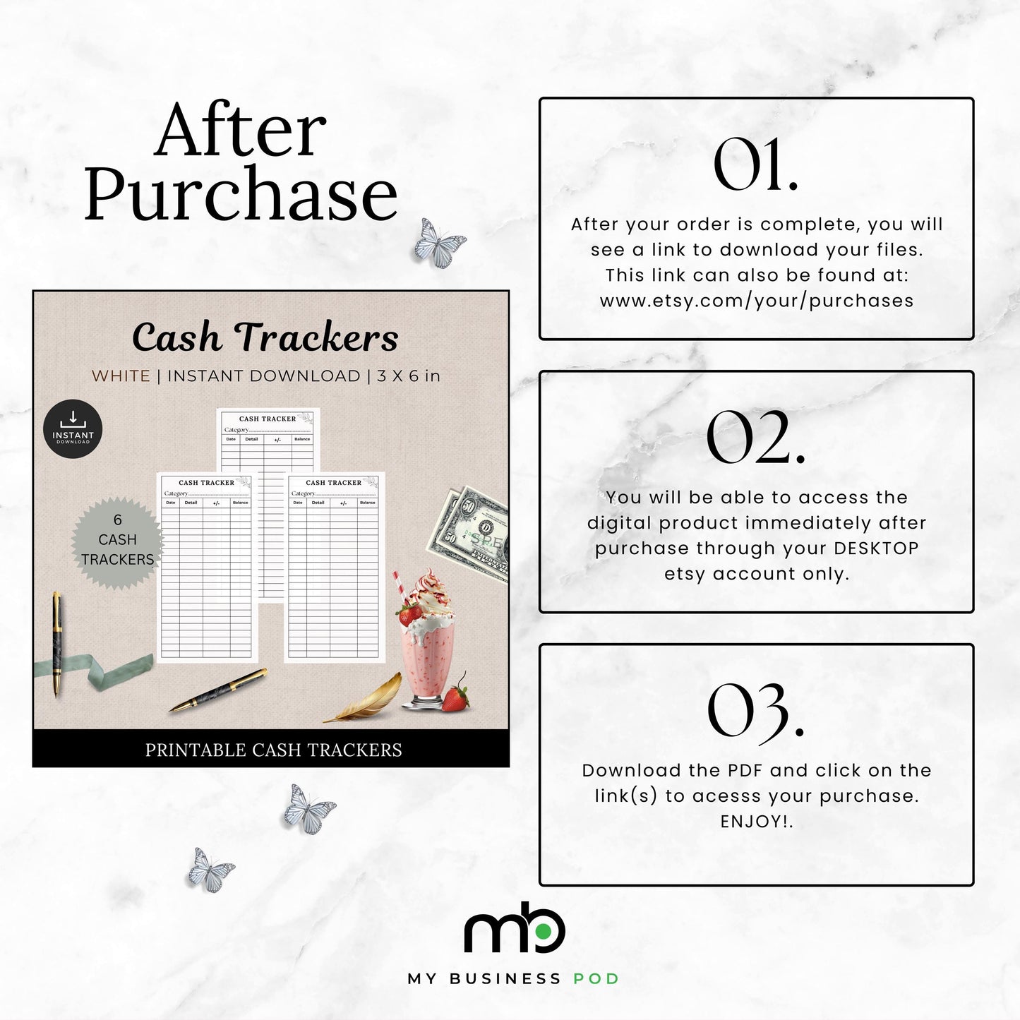 Cash Tracker, Budgeting, Money, Saving, Printable PDF, White Trackers, Tracking, Expense, Organizer, Finance, tools, management, DIY, Log