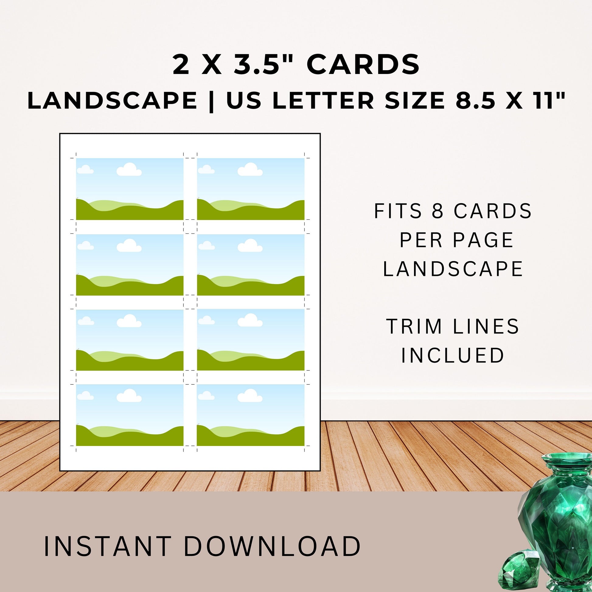 Printing Template 2 x 3.5 inch Landscape Print and Cut Canva Multi Page Template 2x3.5" Blank Card Layout Business Card Frame Manifestation