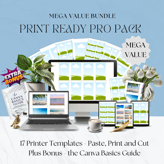 Printing Templates Print Ready Pro Pack Mega Value Bundle Multi Page Template Print and Cut Frame Blank Layout Affirmation Manifestation