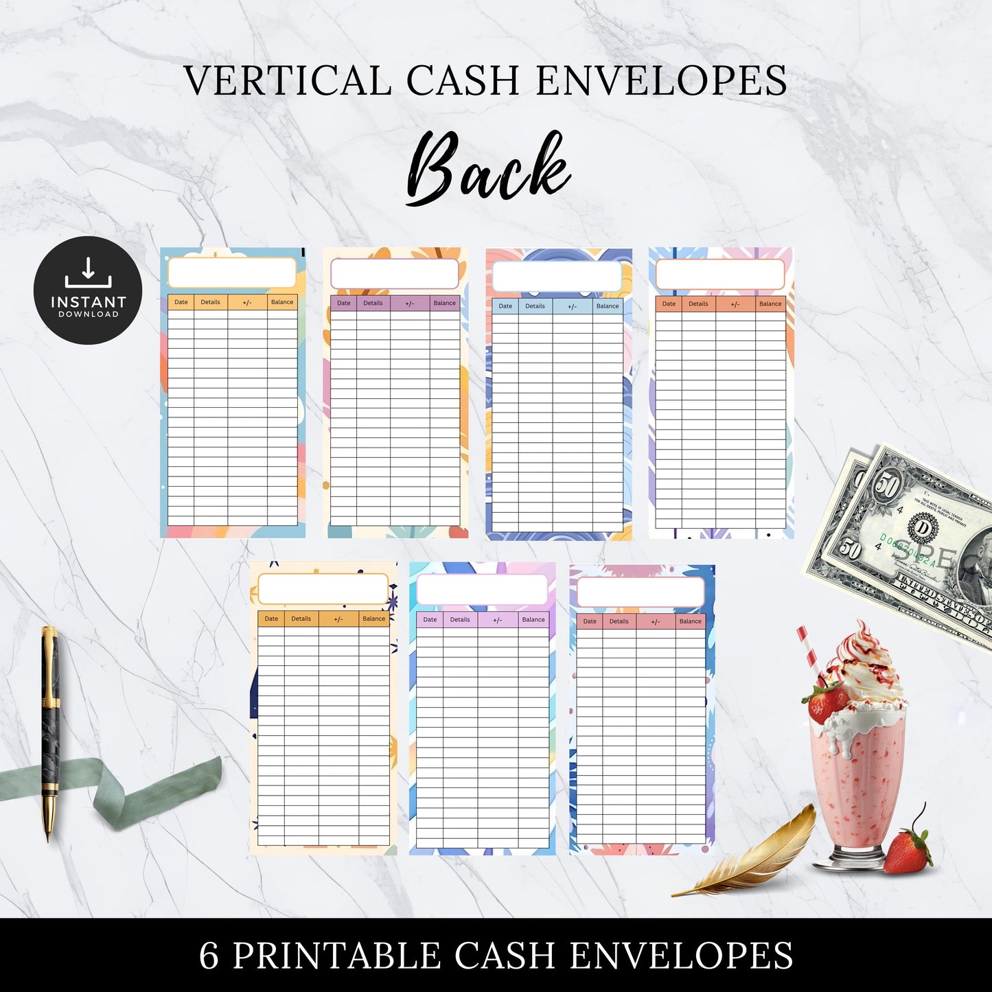 Cash Envelopes Boho theme, Budgeting, Money, Saving, Printable PDF, Tracker, Tracking, Expense, Organizer, Finance, tools, management, DIY