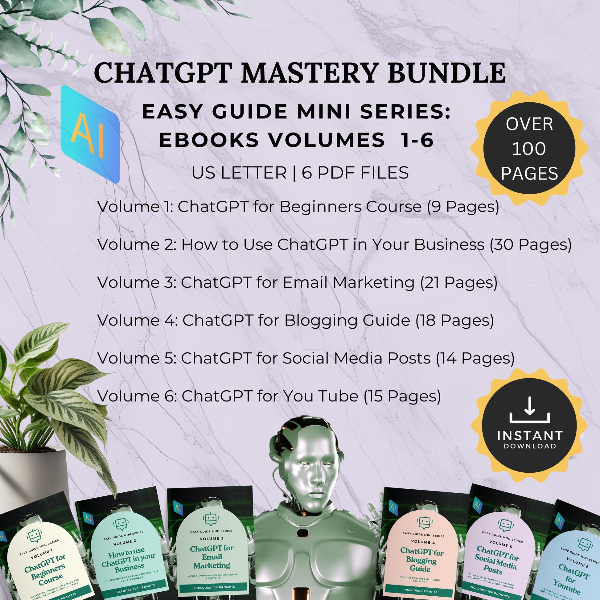 ChatGPT Mastery Bundle, Beginners Course, Business, Prompts, Commands, Blogging, Youtube, Social Media, AI Resources, Learn ChatGPT, Tools