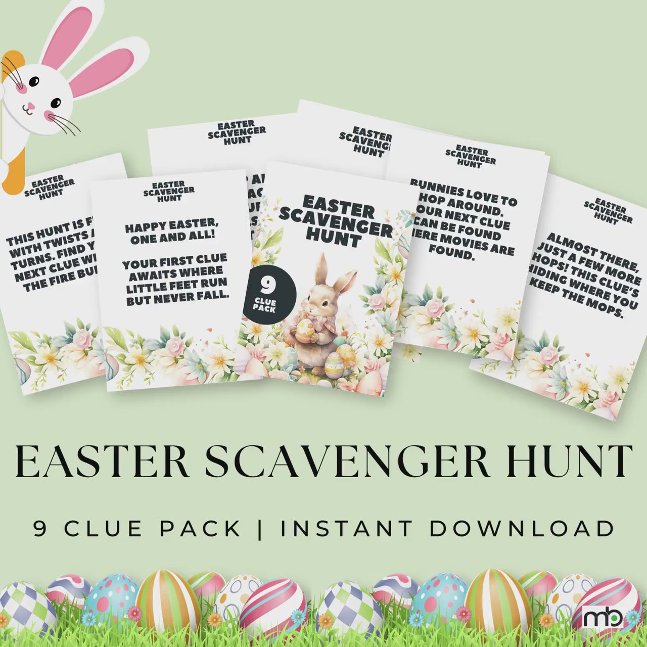 Easter Scavenger Hunt Pack, Easter Games, Easter Hunt, Easter egg Hunt, Scavenger Hunt, Easter fun, Easter basket, Easter Rabbit, Clue Games