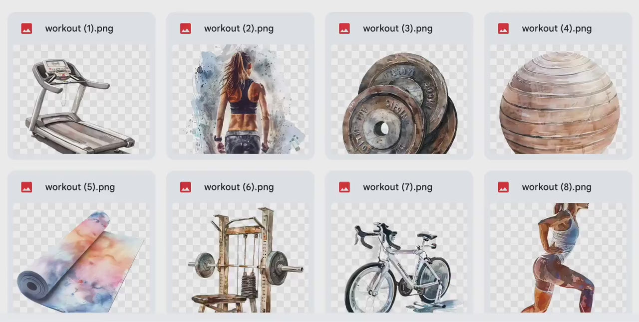 Workout Digital Stickers, Fitness Themed Digital Stickers, Gym Equipment Stickers, Workout Stickers, Get Fit themed stickers, Gym Stickers