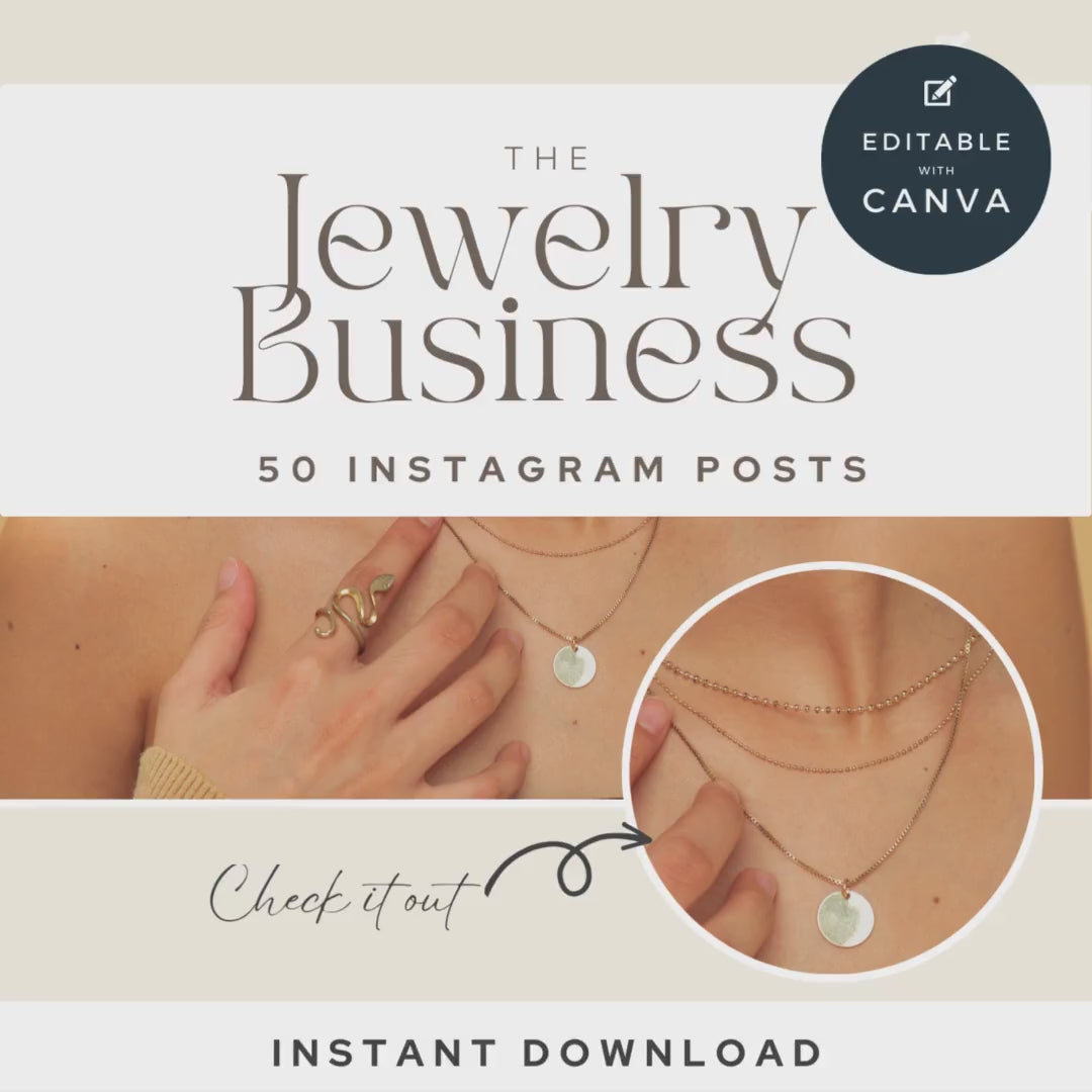 Instagram Post Templates Jewelry Business, Jewellary Instagram Post Template, Jewelry Social Media Posts, Jewelry business templates canva