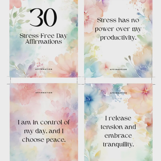 Stress Free Day Affirmations Stress Relief Cards Destress Positive mindset Self care Motivational Mindfulness tools Daily Affirmation deck