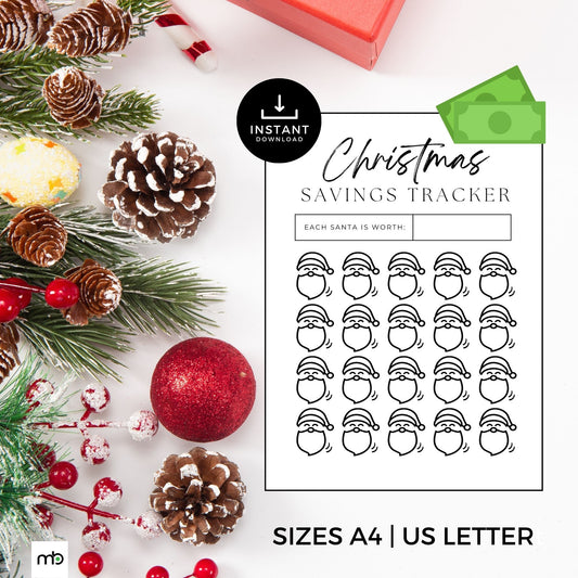 Savings Tracker, Christmas Savings Tracker, Xmas Savings, Christmas Savings Challenge, Save for Christmas, Christmas funds, Money, Crafts