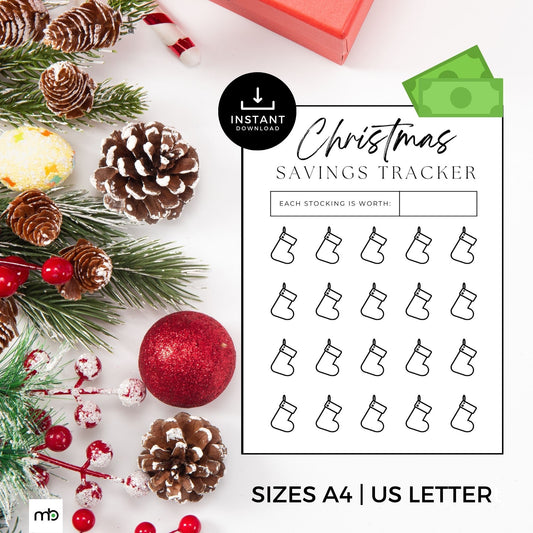 Savings Tracker, Christmas Savings Tracker, Xmas Savings, Christmas Savings Challenge, Save for Christmas, Christmas funds, Money, Crafts