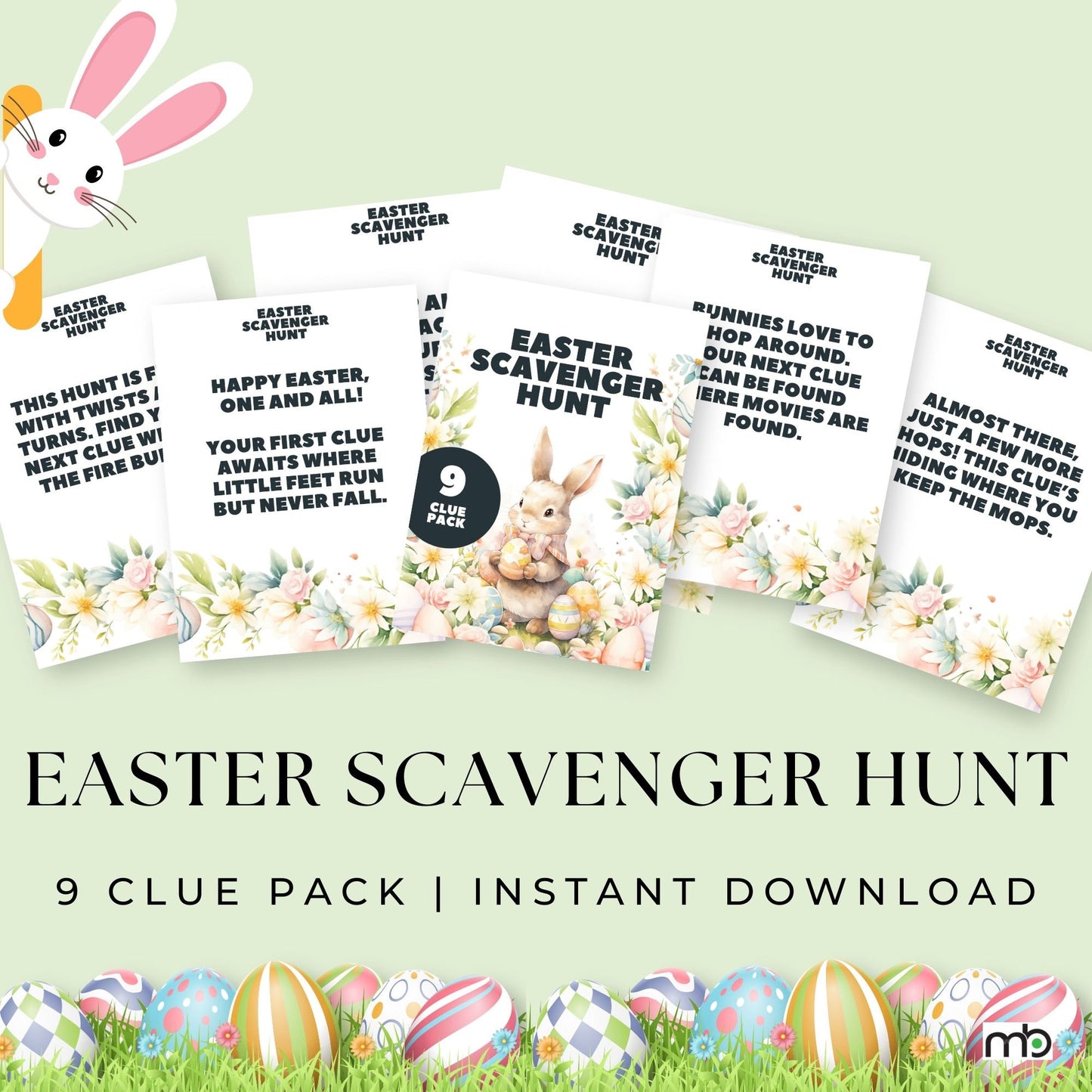 Easter Scavenger Hunt Pack, Easter Games, Easter Hunt, Easter egg Hunt, Scavenger Hunt, Easter fun, Easter basket, Easter Rabbit, Clue Games