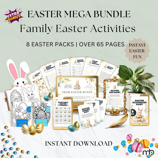 Easter Mega Bundle, Family Easter Activities, Kids Easter Activities, Printable Easter Activities, Easter Scavenger Hunt, Easter Games, Eggs