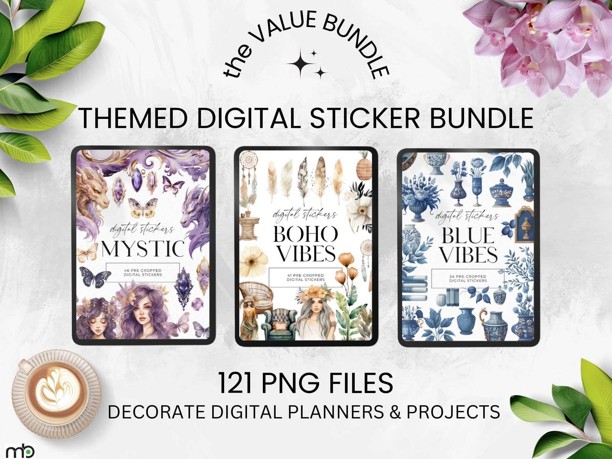 Digital Sticker Bundle, Goodnotes Stickers, Lifestyle Stickers, iPad Stickers, Planner Stickers, Project stickers, Journal stickers, Decor